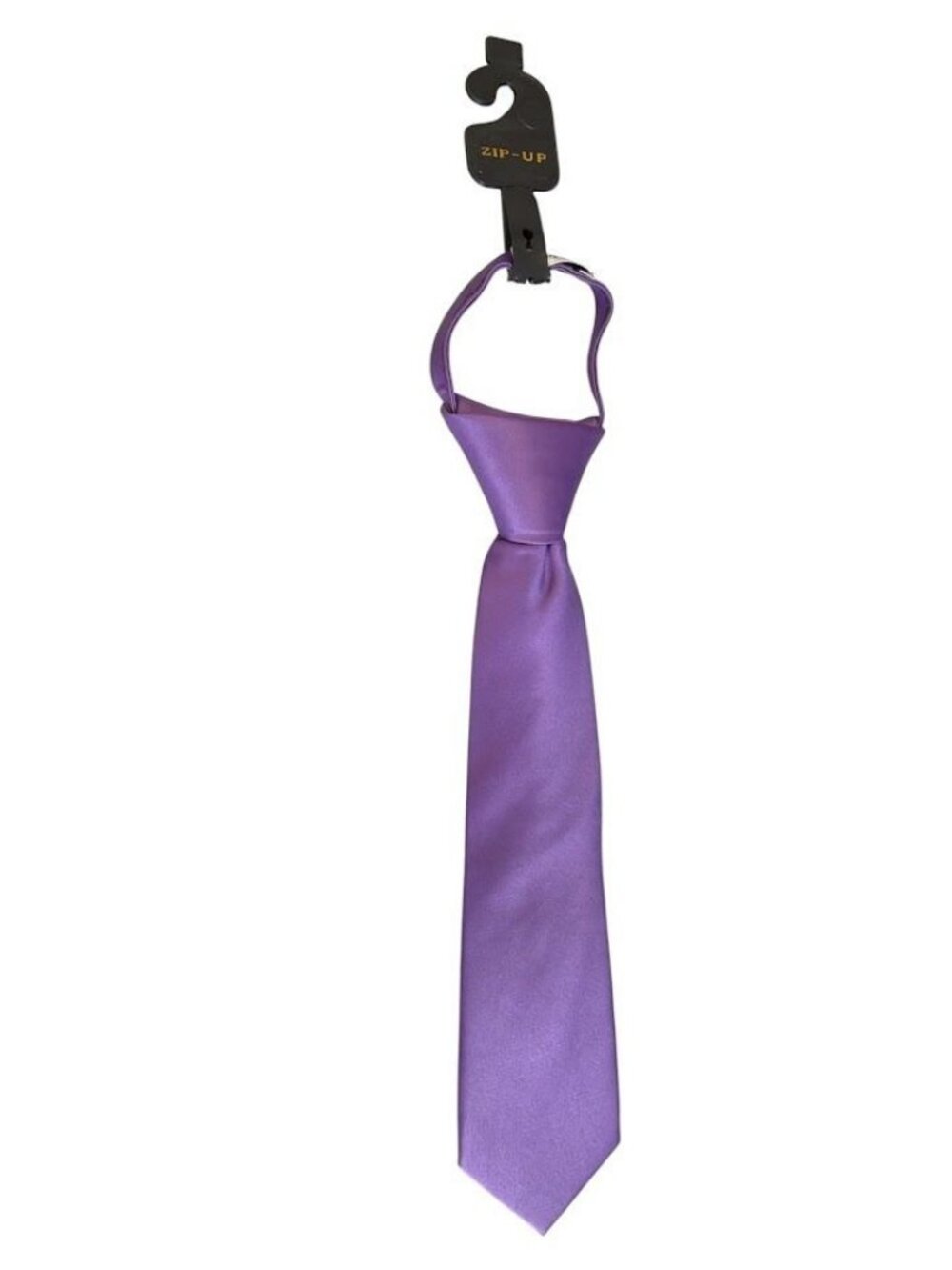 Jacob Alexander Kids  Solid Zip-Up Necktie -11" Purple